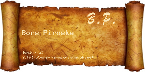 Bors Piroska névjegykártya